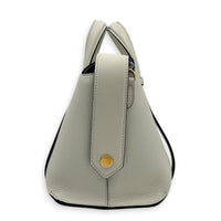 365 Boston White Top Handle Bag in Calfskin, Gold hardware