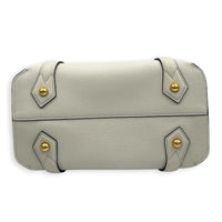 365 Boston White Top Handle Bag in Calfskin, Gold hardware