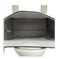 365 Boston White Top Handle Bag in Calfskin, Gold hardware