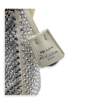 Re-Edition 2000 Crystal White Shoulder Bag in Re-Nylon, Silver hardware