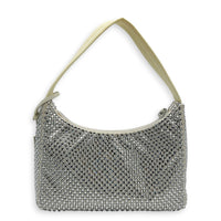 Re-Edition 2000 Crystal White Shoulder Bag in Re-Nylon, Silver hardware