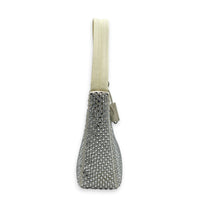 Re-Edition 2000 Crystal White Shoulder Bag in Re-Nylon, Silver hardware