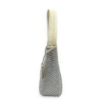 Re-Edition 2000 Crystal White Shoulder Bag in Re-Nylon, Silver hardware