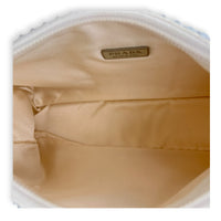 Re-Edition 2000 Crystal White Shoulder Bag in Re-Nylon, Silver hardware