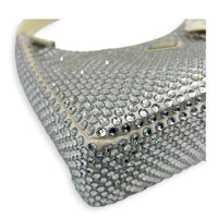 Re-Edition 2000 Crystal White Shoulder Bag in Re-Nylon, Silver hardware