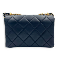 Quilted CC Crystal Logo Chain Mini Black Top Handle Bag in Lambskin,  hardware