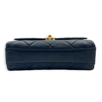 Quilted CC Crystal Logo Chain Mini Black Top Handle Bag in Lambskin,  hardware