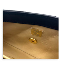 Quilted CC Crystal Logo Chain Mini Black Top Handle Bag in Lambskin,  hardware
