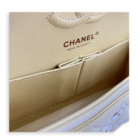 Classic Double Flap Shoulder Bag Small Yellow in Caviar Leather, Gold hardware