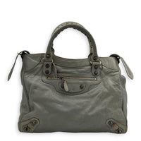 Velo Grey Top Handle Bag in Calfskin, Rose Gold hardware
