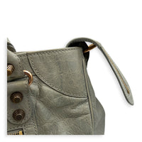 Velo Grey Top Handle Bag in Calfskin, Rose Gold hardware