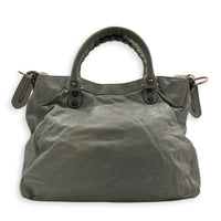Velo Grey Top Handle Bag in Calfskin, Rose Gold hardware