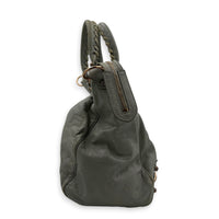 Velo Grey Top Handle Bag in Calfskin, Rose Gold hardware