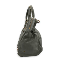 Velo Grey Top Handle Bag in Calfskin, Rose Gold hardware