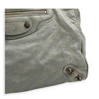 Velo Grey Top Handle Bag in Calfskin, Rose Gold hardware