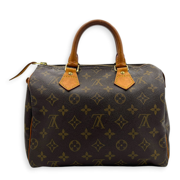 Speedy Top Handle Bag 25 Monogram in Monogram Coated Canvas, Gold hardware