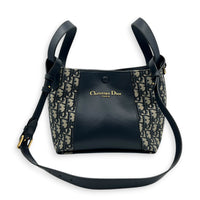 Signature  Bucket Bag Small Blue Dior Oblique in Jacquard, Gold hardware