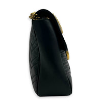 GG Marmont Shoulder Bag Black in Calfskin, Gold hardware