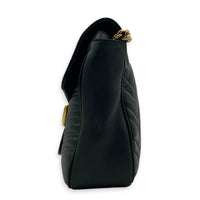 GG Marmont Shoulder Bag Black in Calfskin, Gold hardware