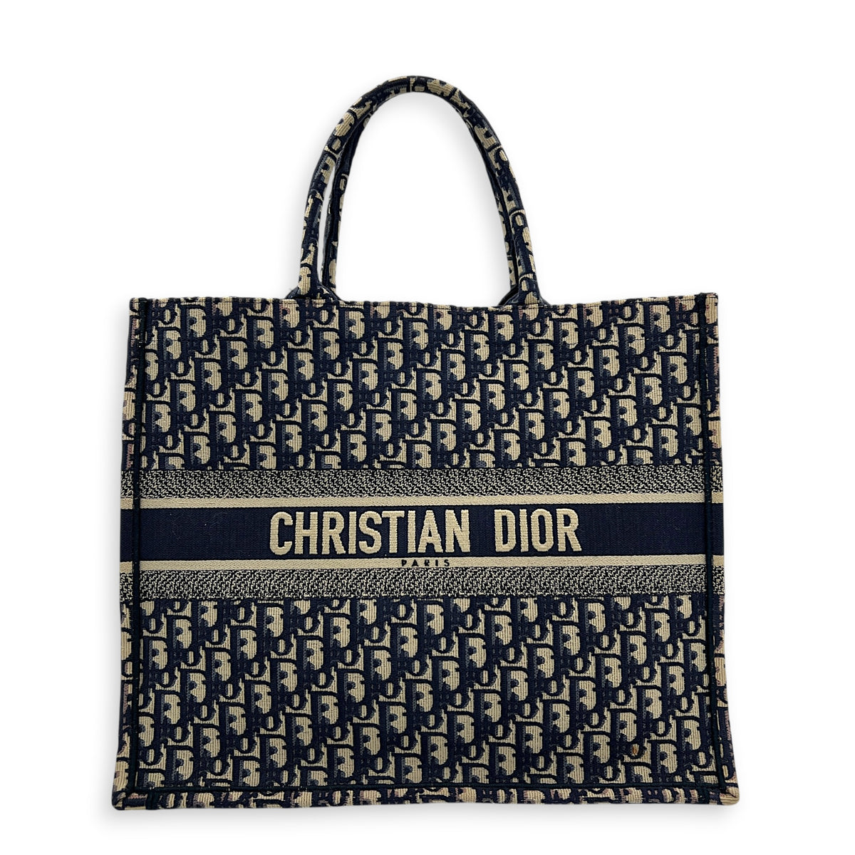 Book Tote Top Handle Bag Large Blue in Jacquard