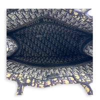 Book Tote Top Handle Bag Large Blue in Jacquard