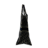 Book Tote Top Handle Bag Large Blue in Jacquard