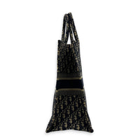 Book Tote Top Handle Bag Large Blue in Jacquard