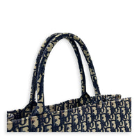 Book Tote Top Handle Bag Large Blue in Jacquard