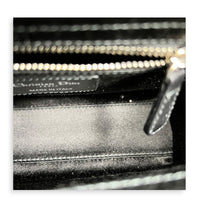 Lady Dior Black Strass Cannage Top Handle Bag in Satin, Silver hardware