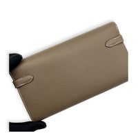 Kelly Etoupe Wallet in Epsom, Gold hardware