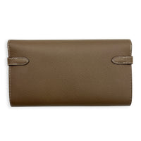 Kelly Etoupe Wallet in Epsom, Gold hardware
