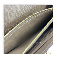 Kelly Etoupe Wallet in Epsom, Gold hardware