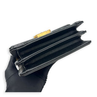 Boy Crossbody Bag North South  Black in Lambskin