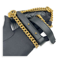 Boy Crossbody Bag North South  Black in Lambskin