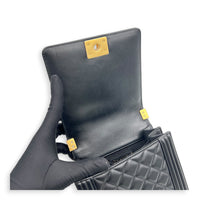 Boy Crossbody Bag North South  Black in Lambskin