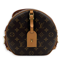 Boite a Chapeau Brown Crossbody Bag in Monogram Coated Canvas, Gold hardware