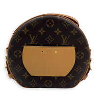 Boite a Chapeau Brown Crossbody Bag in Monogram Coated Canvas, Gold hardware