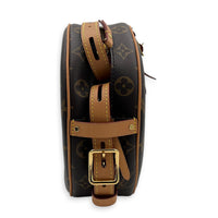 Boite a Chapeau Brown Crossbody Bag in Monogram Coated Canvas, Gold hardware