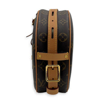 Boite a Chapeau Brown Crossbody Bag in Monogram Coated Canvas, Gold hardware