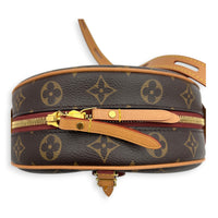 Boite a Chapeau Brown Crossbody Bag in Monogram Coated Canvas, Gold hardware