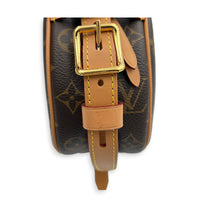 Boite a Chapeau Brown Crossbody Bag in Monogram Coated Canvas, Gold hardware