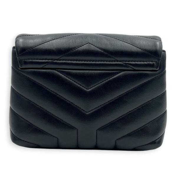 Loulou Crossbody Bag Toy Black in Calfskin, Gold hardware