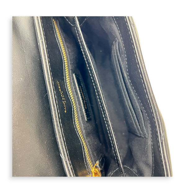 Loulou Crossbody Bag Toy Black in Calfskin, Gold hardware