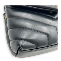 Loulou Crossbody Bag Toy Black in Calfskin, Gold hardware