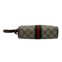 Ophidia Crossbody Bag Mini Beige Ebony in Coated Canvas, Gold hardware