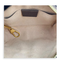 Ophidia Crossbody Bag Mini Beige Ebony in Coated Canvas, Gold hardware