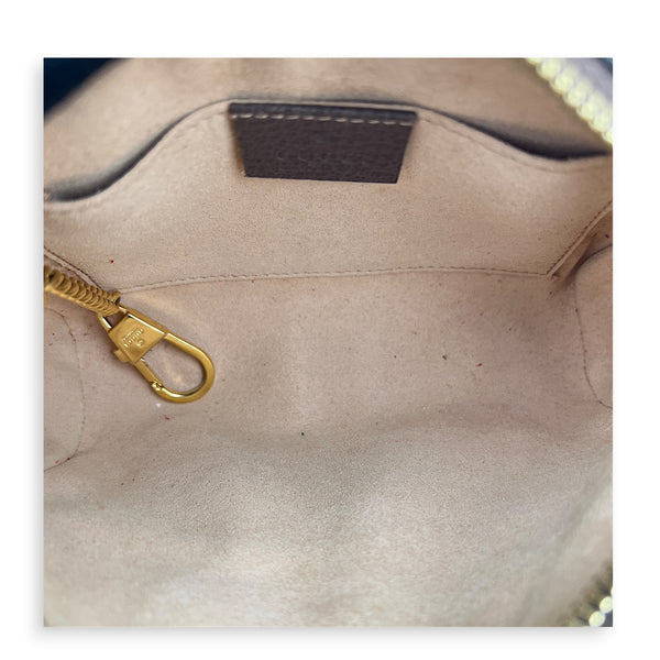 Ophidia Crossbody Bag Mini Beige Ebony in Coated Canvas, Gold hardware