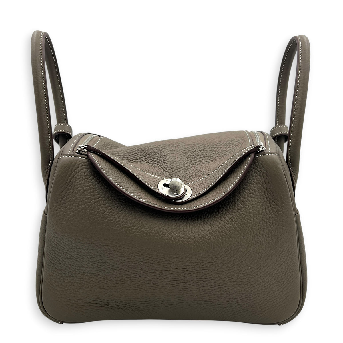 Lindy 26 Etoupe Shoulder Bag in Clemence, Palladium hardware