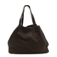 Intrecciato Ebano Tote Bag in Intrecciato Leather, Gunmetal hardware