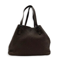 Intrecciato Ebano Tote Bag in Intrecciato Leather, Gunmetal hardware